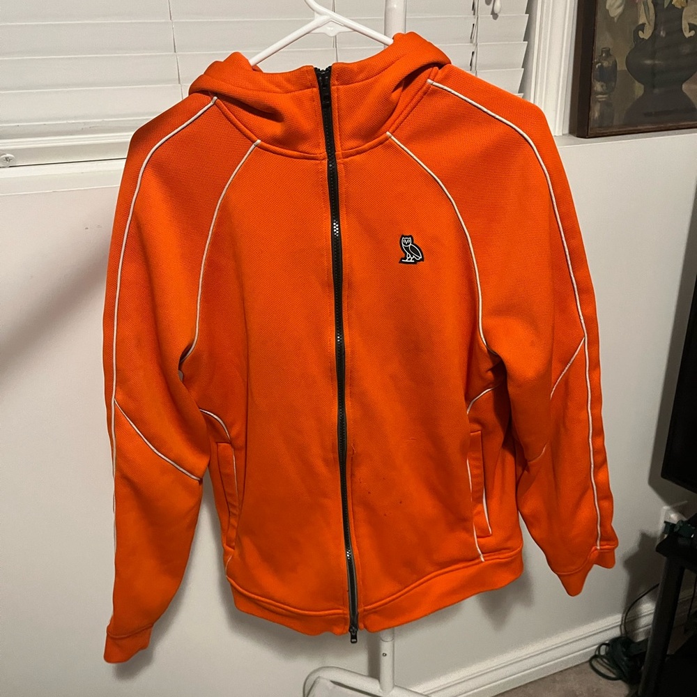 OVO October’s Very Own Orange Full Zip Hoodie Size Medium Drake Owl Logo